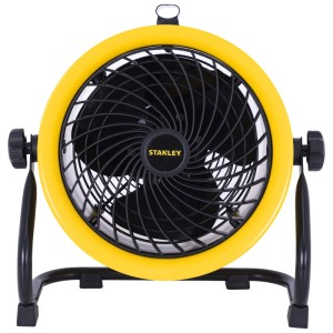 Ventilateur industriel Stanley, Ø 25 cm, jaune/noir, pour usage commercial et industriel.