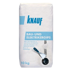 Sac de plâtre de construction et d'électricien Knauf 10 kg, idéal pour fixer les boîtes électriques à l'intérieur.