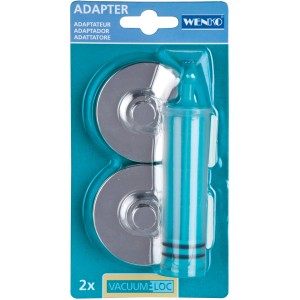 Set d'adaptateurs Wenko Vacuum-Loc pour cuisine, brillant, set de 2 pièces avec pompe.
