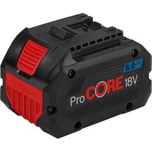 Batterie Bosch Professional ProCore 18V 8Ah pour outils électroportatifs, noir/rouge.