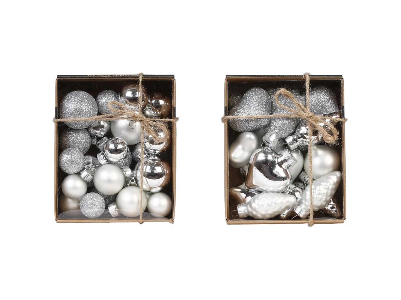 Set aus Weihnachtskugeln und DekoAnhängern Glas Silber kaufen bei OBI