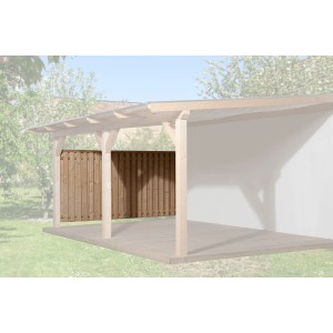 Pannello laterale Weka 672 misura 1-4 in legno naturale come protezione dal vento e dalla privacy per tettoie da patio.