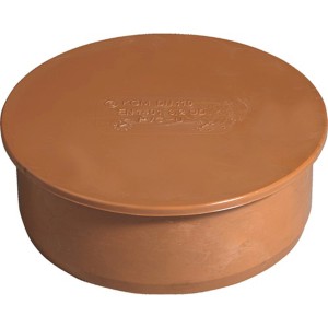 Tappo a manicotto per tubi di scarico Marley DN 125 in plastica, marrone.