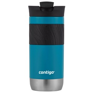 Thermos Contigo Byron 2.0 in acciaio inox turchese, 470 ml, con impugnatura antiscivolo.