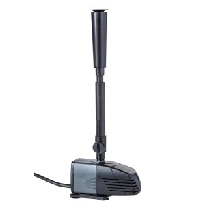 Set pompa per laghetto Heissner 600 l/h con accessori per fontana e tubo telescopico.