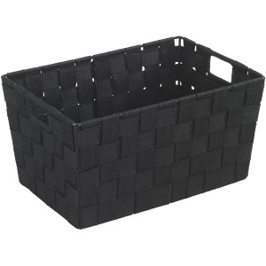 Cesto portaoggetti nero Wenko Adria taglia S in plastica intrecciata.