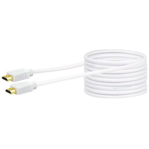 Schwaiger HDMI-Kabel, 3 m, weiß, für Audio- und Videoübertragung.