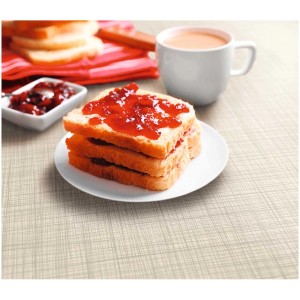 d-c-fix Tischdecke Monte Carlo Champagner, runde Tischdecke mit Toast, Marmelade und Kaffee.