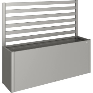 Grigliato Biohort, grigio quarzo metallizzato, per aiuola rialzata. Supporto per piante in metallo.