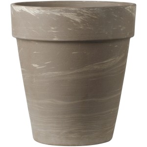 Vaso per piante Deroma Alto Duo, Ø 22 cm, grafite bianco a righe, in terracotta.