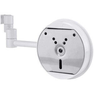Retro dello specchio cosmetico a LED Diaqua Nelas bianco Ø 20 cm con cavo e supporto a parete.