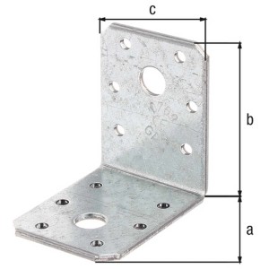 Winkelverbinder, sendzimirverzinkt, 60x45x60 mm, Stahl, mit Löchern zur einfachen Montage.