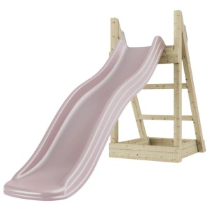 Scivolo rosa OutdoorToys Gecko 175cm con scala e piattaforma per il giardino.