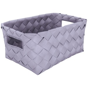 Panier Kleine Wolke Aspera, panier de rangement en polypropylène lavande avec poignées.