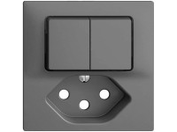 Feller Kleinkombi-Doppel-Schalter / Taster Frontplatte EdizioDue Typ13 Grau Feller Kleinkombi-Doppel-Schalter / Taster Frontplatte EdizioDue Typ13 Grau