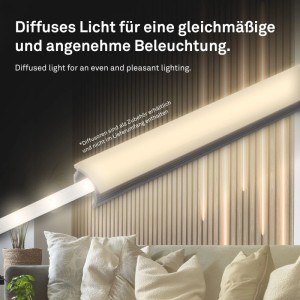 Briloner LED strip set di estensione per pannelli, luce bianca calda, 2.6 m, illuminazione d'accento bianca.