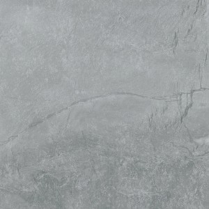 Piastrella da pavimento 60x60 cm in gres porcellanato grigio con superficie lappata smaltata.