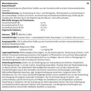 Confezione pacciamatura di corteccia 50L: Corteccia di conifere sminuzzata per copertura del suolo e soppressione delle erbacce.