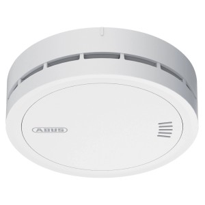 Détecteur de fumée ABUS PREFIRA 10 blanc et rond. Design intemporel pour la protection incendie.