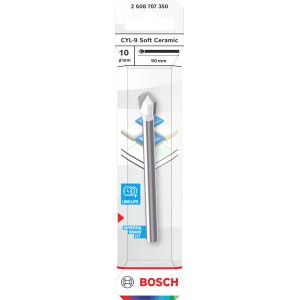 Foret à carrelage Bosch CYL-9, 10 mm, pour carreaux en céramique tendre.
