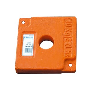 Peso di zavorra Krause Climtec, 10 kg, arancione, per impalcature per aumentare la stabilità.