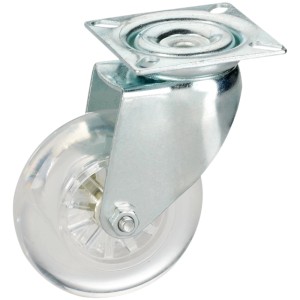 Doerner + Helmer Lenkrolle mit verzinktem Stahlgehäuse und Polyurethan-Rad (Ø 7,5 cm).