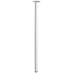 Gamba per tavolo Hettich bianca, 25x25x700 mm, quadrata, per costruzione mobili.