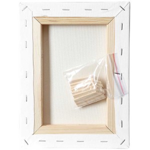 Keilrahmen Classic 18x24 cm mit weißer Leinwand und Spannkeilen.