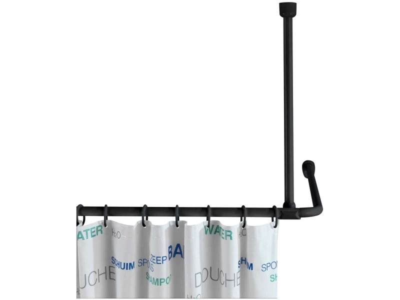 Duschvorhanghaken 12er Set – Doppelseitig, Aus Rostfreiem Metall, Schwarz, Mit Rollkugeln