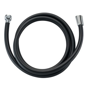 Flexible de douche Diaqua Classic, 180 cm, noir mat, pour douche et baignoire.