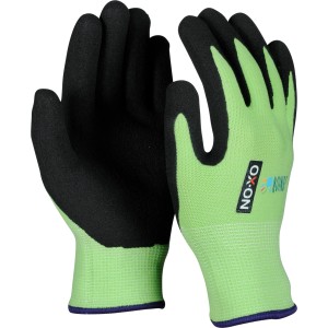 Gants de travail pour enfants OX-ON Junior 10000, vert-gris, taille 03, pour 4-6 ans.