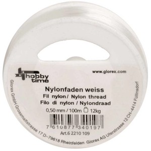 Spule mit transparentem Nylonfaden, 0,5 mm stark, 100 m lang, ideal zum Schmuckbasteln.