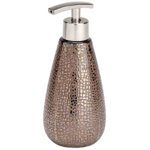 Dispenser sapone Marrakesh in ceramica marrone con finitura lucida, capacità 400 ml.