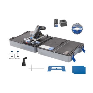 Scie circulaire Dremel Mobile-Sägestation CS12V-S1C avec accessoires et coffret de table de sciage.