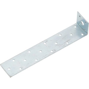 Ancoraggio piatto in acciaio zincato 200 mm x 40 mm x 2 mm con fori per ancoraggio legno.