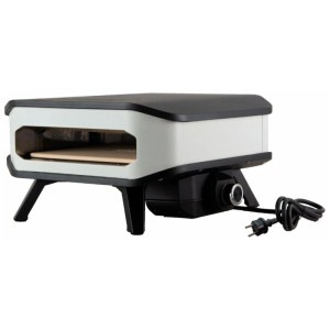 Forno per pizza elettrico Cozze bianco con pietra refrattaria. Forno compatto per pizza croccante.