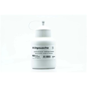 Pébéo Ecogouache peinture gouache blanche, flacon de 500ml. Peinture artistique semi-liquide et couvrante.
