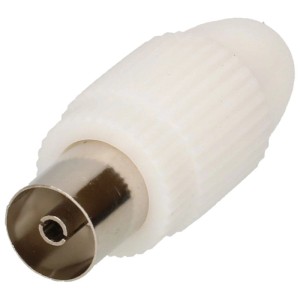 Prise d'antenne Schwaiger, blanche, pour connexion de câble coaxial.