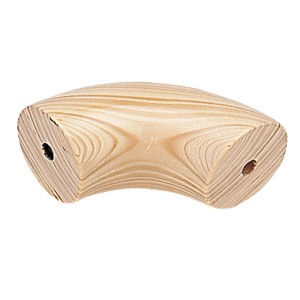 Coude de main courante en épicéa à 90° avec accessoires pour le raccordement d'angle des mains courantes.
