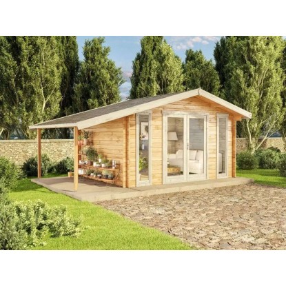 Alpholz Holz-Gartenhaus Satteldach Tauchimprägniert 920 cm x 350 cm