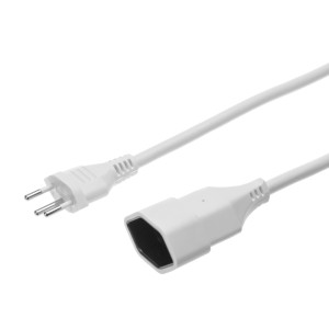 Rallonge TD blanche avec sécurité enfant, câble de rallonge de 10 m pour une alimentation flexible.
