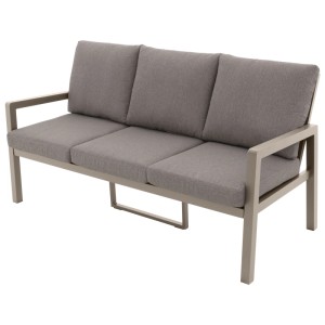 Divano lounge Doppler Life, alluminio sabbia-moka, parte del set lounge da 4 pezzi.