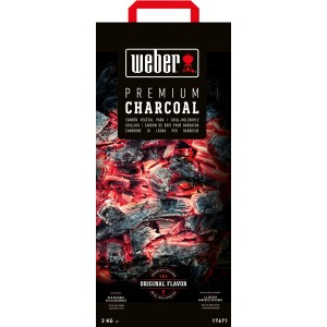 Sac de charbon de bois Weber 3 kg : Charbon de bois premium pour barbecue, haute température et saveur.