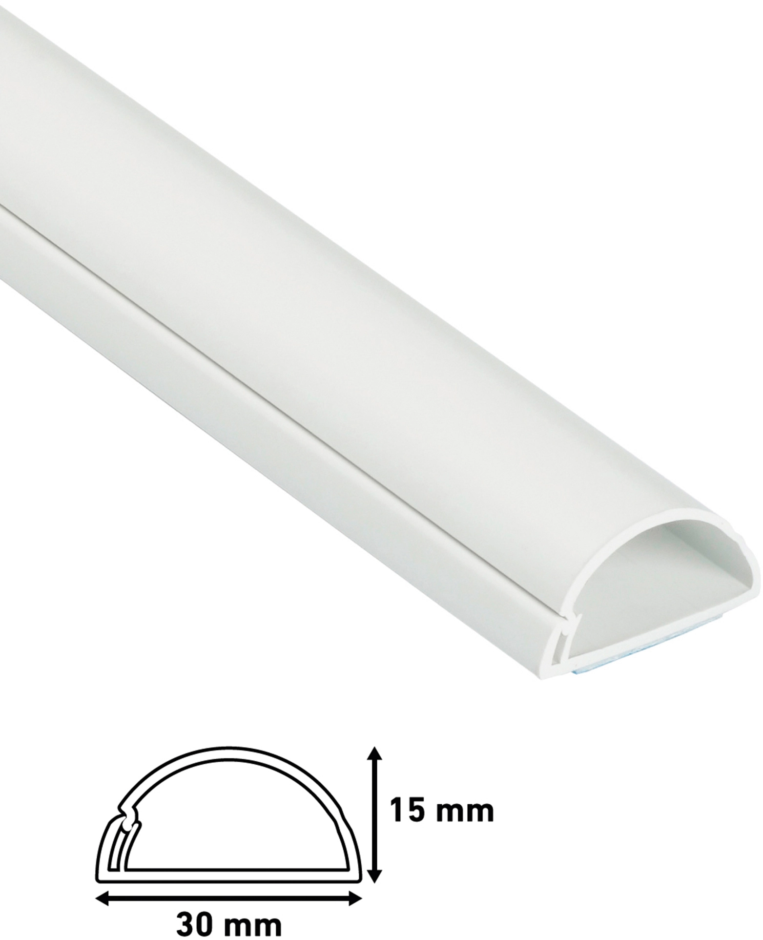 Kit moulure semi-circulaire D-Line 50 x 25 mm blanc