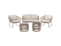 Beliani Lounge-Set Ravello 4-Sitzer Polyrattan Beige