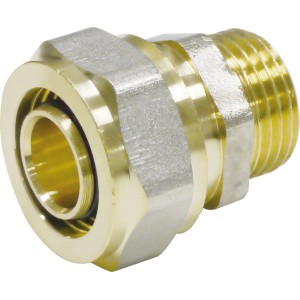 Raccordo di transizione in ottone 20 mm x R 1/2 pollice per pressfitting.