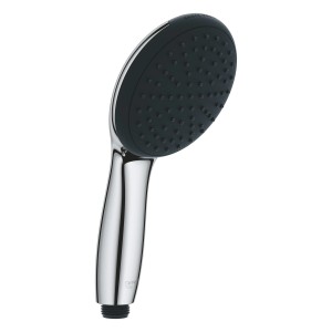 Doccetta Grohe Vitalio Start 110 cromata, con superficie doccia nera.