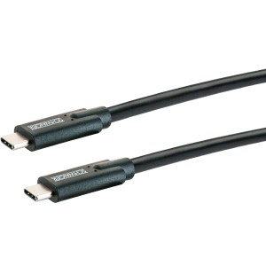 Cavo Schwaiger USB 3.2, 2m, nero, con connettore Type-C per computer e dispositivi multimediali.