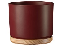 Söndgen Übertopf Oslo Deluxe Weinrot matt / Holz Ø 13 cm / Höhe 12 cm