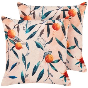 Beliani Coussins de jardin Pialpetta, lot de 2, avec motif végétal coloré pour extérieur et jardin.